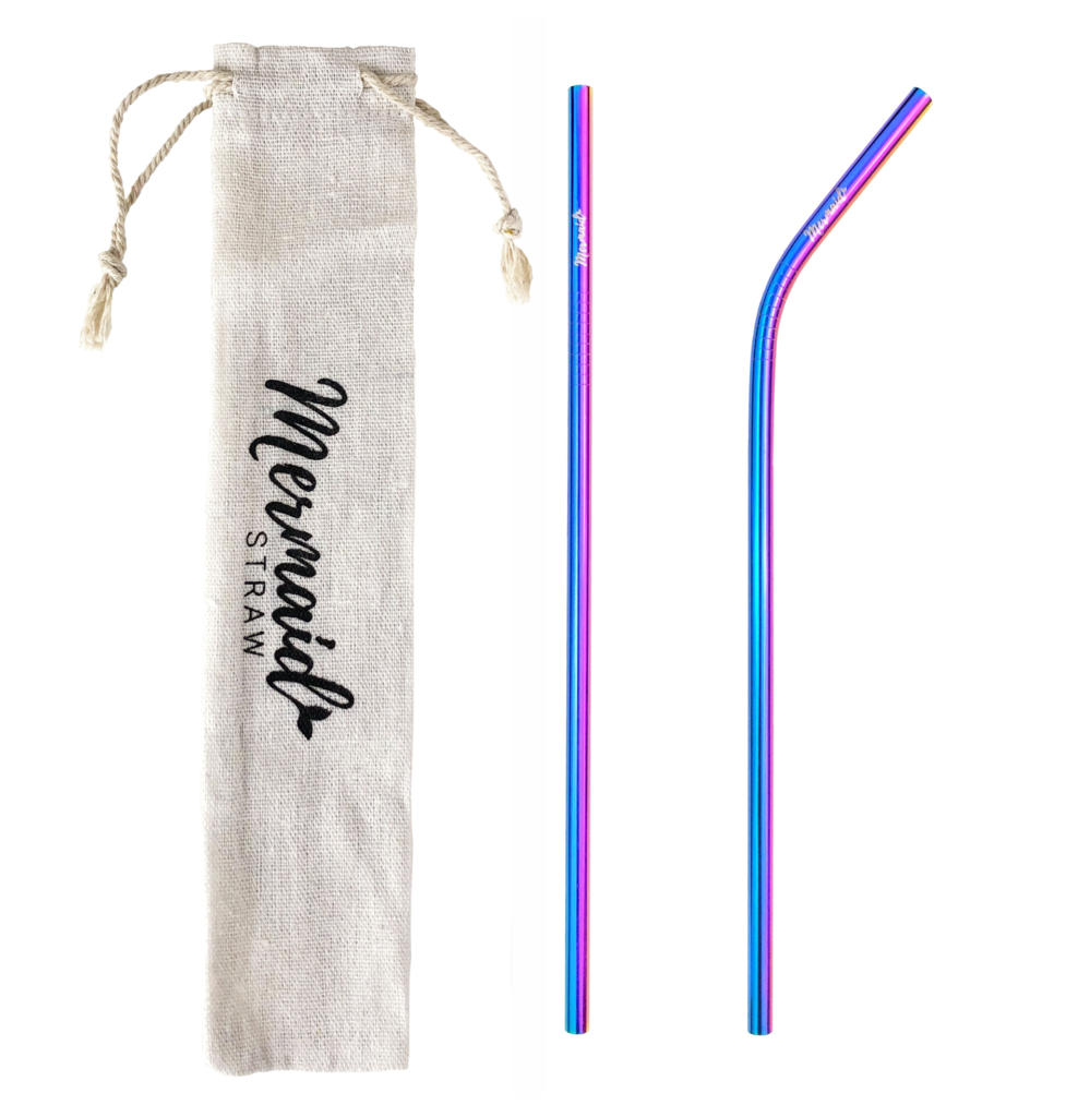 Mermaid travel straw and case – BlendPressWellnessBar
